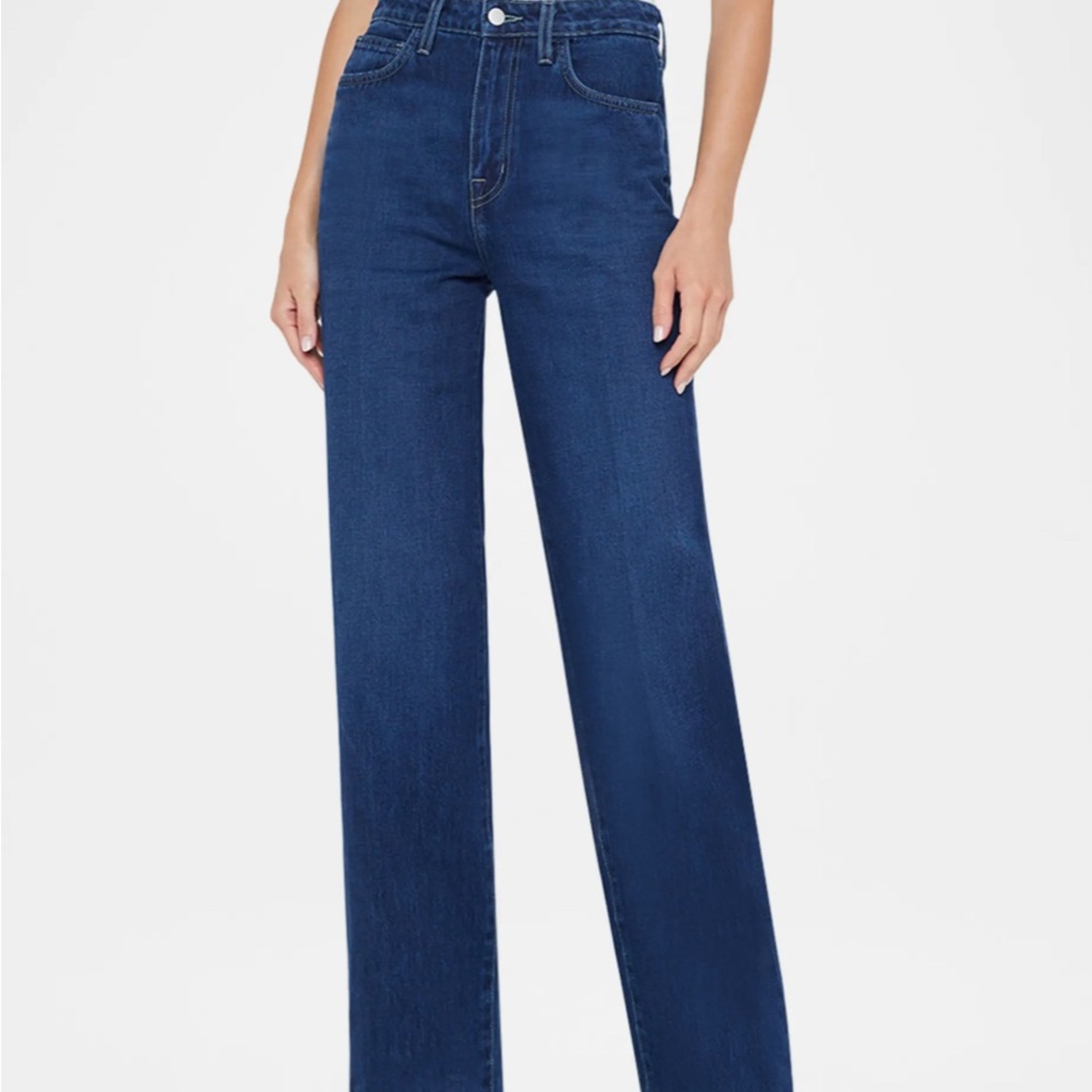 L’Agence Clayton Wide Leg Dark Jeans